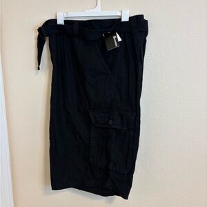 Essentials Black Cargo Men's Shorts